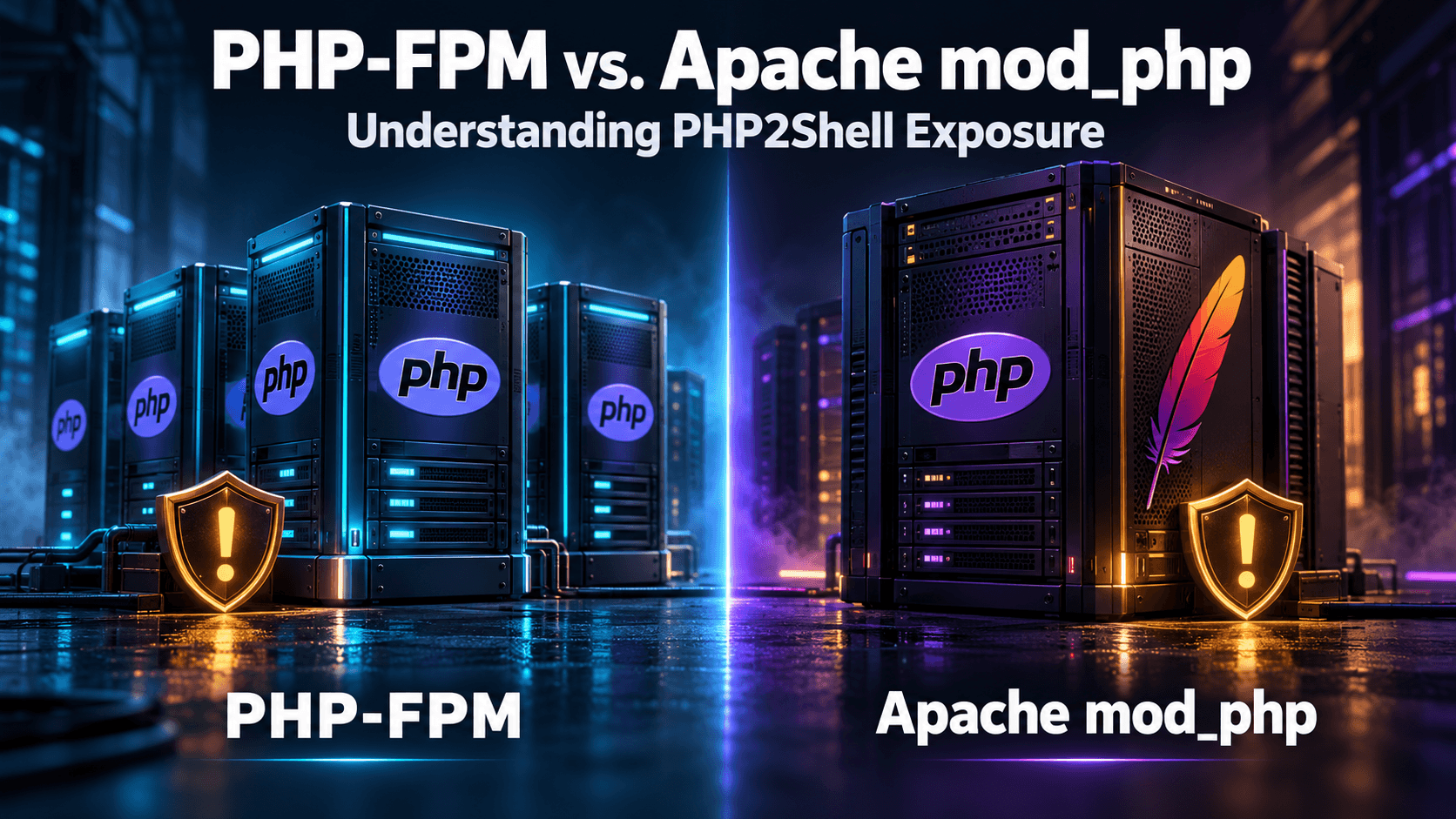 Security review comparison of PHP-FPM and Apache mod_php request handling for PHP2Shell exposure