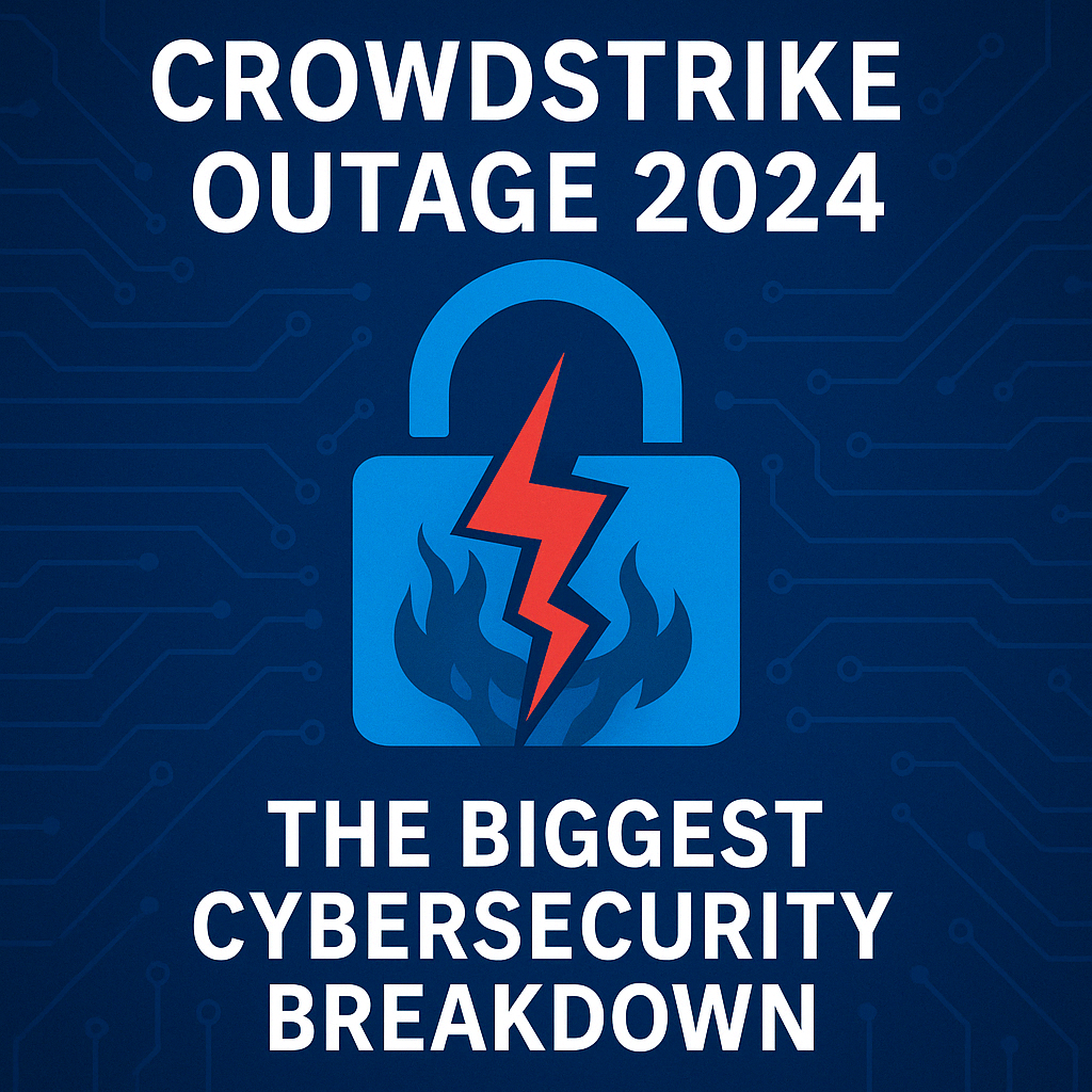 Illustration showing the CrowdStrike outage 2024, representing the biggest cybersecurity breakdown in history